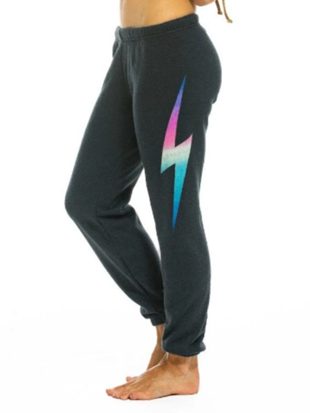 Aviator Nation Bolt Sweatpants in Rainbow Pink